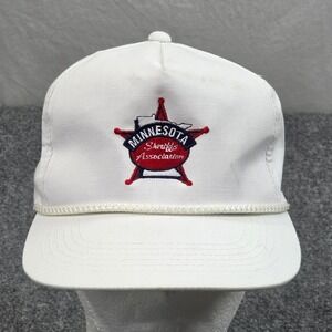 Vintage‎ Minnesota Sheriffs Association Hat White Rope Cap 90s Law Enforcement